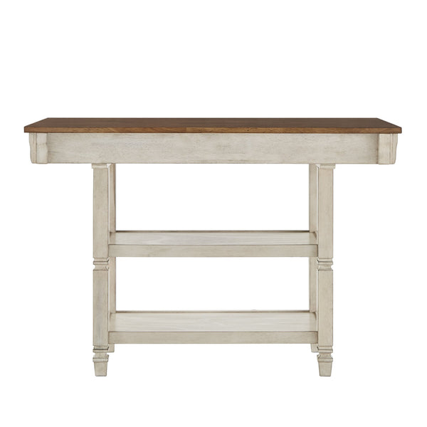 Watts Rubberwood Buffet with Two Drawers and Open Shelves for Dining Room Storage
