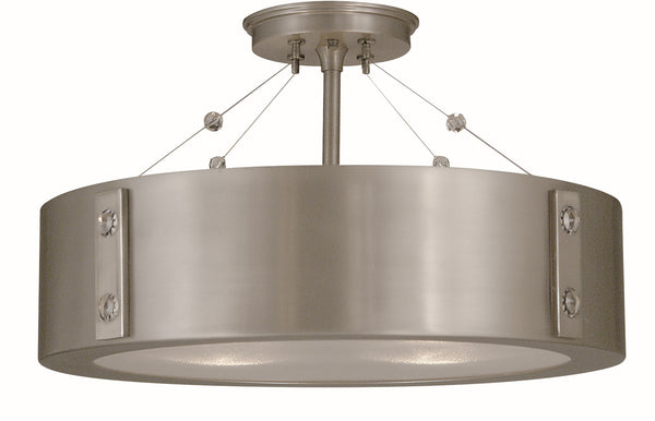 Framburg 4-light Illuminating Pendant Fixture With Elegant Diffuser – Usa-made Modern Lighting Solution Satin Pewter With Polished Nickel Accents Metal 5390 Sp/Pn