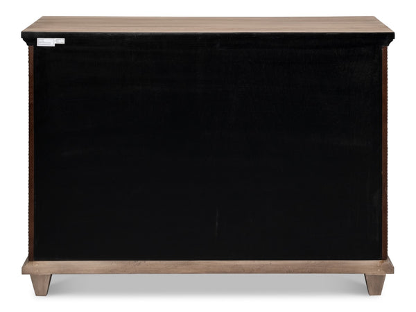 Sarreid Theodore Antique Silver Nailhead Door Chest In Barn Grey Wood And Leather – Rustic Elegance For Home Brown  53900