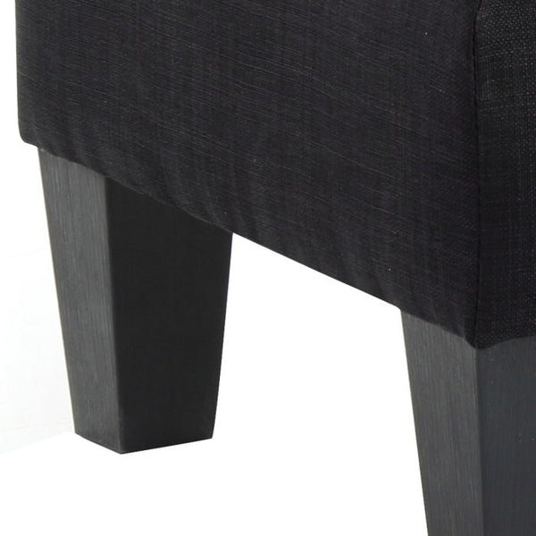 English Elm Chic Black Fabric Ottoman 19"H x 23"W x 23"D – Sleek No-Assembly Seat & Footrest, Lightweight Versatile Decor Accent B078108283