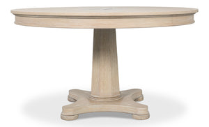 Sarreid Samuel Dining Table - Elegant Whitewashed Oak Wood Design For Timeless Dining Room Style Beige  53901