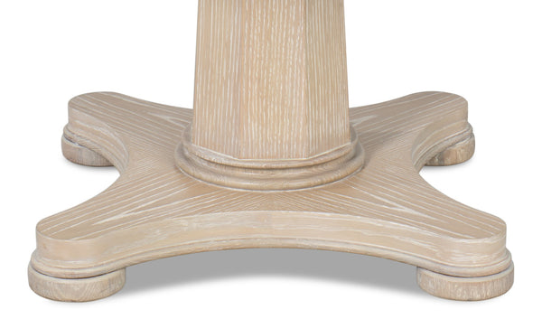 Sarreid Samuel Dining Table - Elegant Whitewashed Oak Wood Design For Timeless Dining Room Style Beige  53901