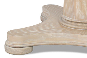 Sarreid Samuel Dining Table - Elegant Whitewashed Oak Wood Design For Timeless Dining Room Style Beige  53901