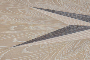 Sarreid Samuel Dining Table - Elegant Whitewashed Oak Wood Design For Timeless Dining Room Style Beige  53901