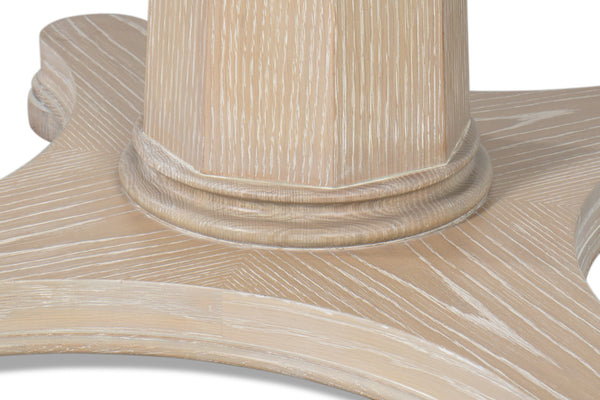 Sarreid Samuel Dining Table - Elegant Whitewashed Oak Wood Design For Timeless Dining Room Style Beige  53901