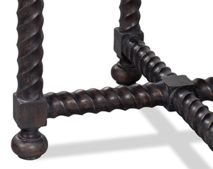 Sarreid Barley Side Table - Stunning Acacia Wood Base With Elegant White Banswara Marble Top For Style Brown  53903