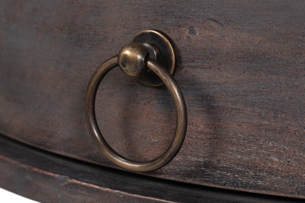 Sarreid Barley Side Table - Stunning Acacia Wood Base With Elegant White Banswara Marble Top For Style Brown  53903