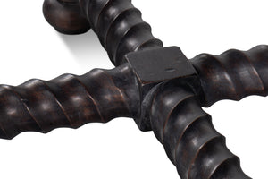 Sarreid Barley Side Table - Stunning Acacia Wood Base With Elegant White Banswara Marble Top For Style Brown  53903