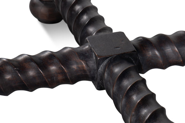 Sarreid Barley Side Table - Stunning Acacia Wood Base With Elegant White Banswara Marble Top For Style Brown  53903