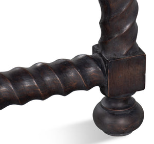 Sarreid Barley Side Table - Stunning Acacia Wood Base With Elegant White Banswara Marble Top For Style Brown  53903