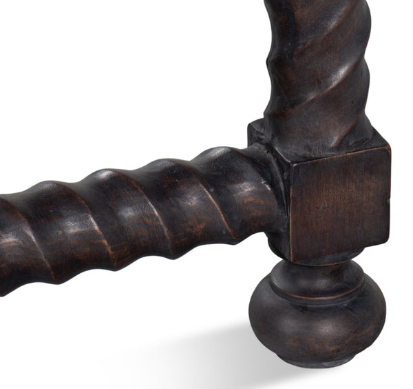 Sarreid Barley Side Table - Stunning Acacia Wood Base With Elegant White Banswara Marble Top For Style Brown  53903