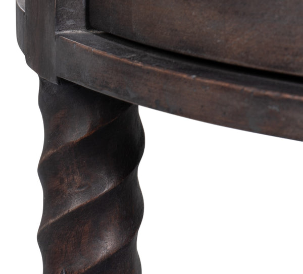 Sarreid Barley Side Table - Stunning Acacia Wood Base With Elegant White Banswara Marble Top For Style Brown  53903