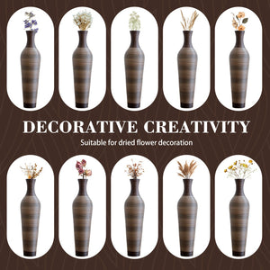 English Elm 39.4" Handcrafted Pvc Floor Vase Textured Brown Gradient Boho Entryway Accent W2796P446192