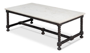 Sarreid Barley Cocktail Table – Stunning Acacia Wood With Elegant White Banswara Marble Top For Your Home Brown  53905