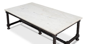 Sarreid Barley Cocktail Table – Stunning Acacia Wood With Elegant White Banswara Marble Top For Your Home Brown  53905