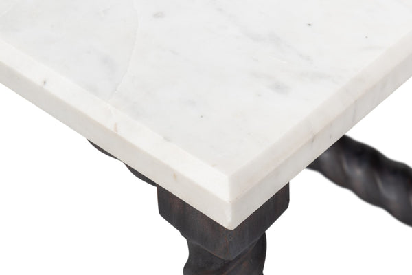 Sarreid Barley Cocktail Table – Stunning Acacia Wood With Elegant White Banswara Marble Top For Your Home Brown  53905