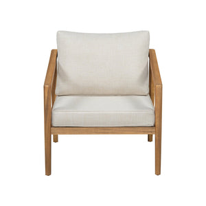 English Elm Westin Solid Acacia Wood 4 Piece Outdoor Chat Set with Cushioned Club Chairs WESTIN 4PCS CHAT SET