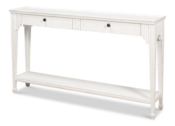Sarreid Jude Bungalow Console Table - Stylish White Pine & Fir Design For Modern Living Spaces And Decor White  53912