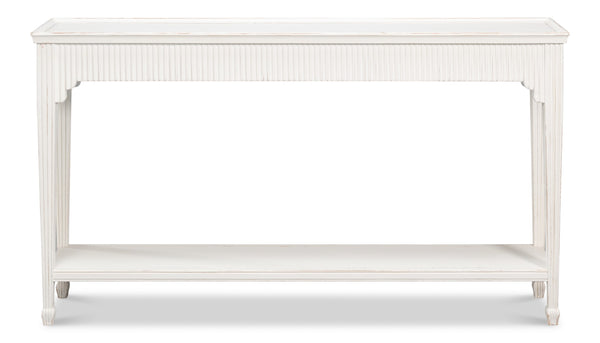 Sarreid Jude Bungalow Console Table - Stylish White Pine & Fir Design For Modern Living Spaces And Decor White  53912