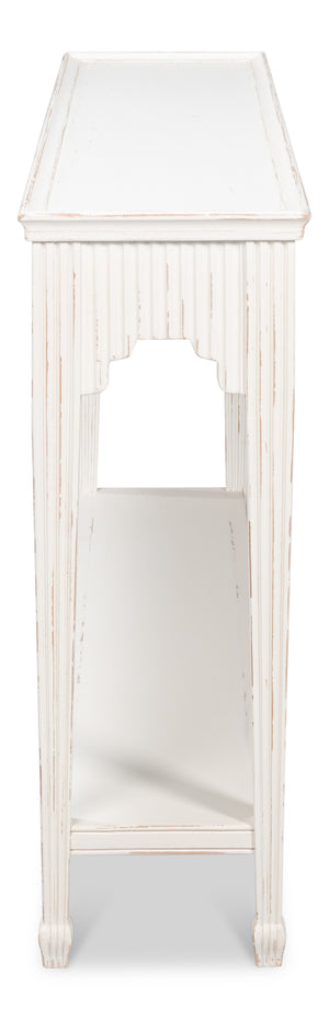 Sarreid Jude Bungalow Console Table - Stylish White Pine & Fir Design For Modern Living Spaces And Decor White  53912