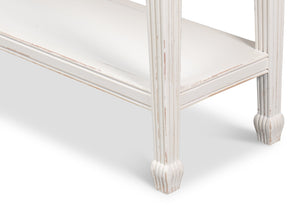 Sarreid Jude Bungalow Console Table - Stylish White Pine & Fir Design For Modern Living Spaces And Decor White  53912