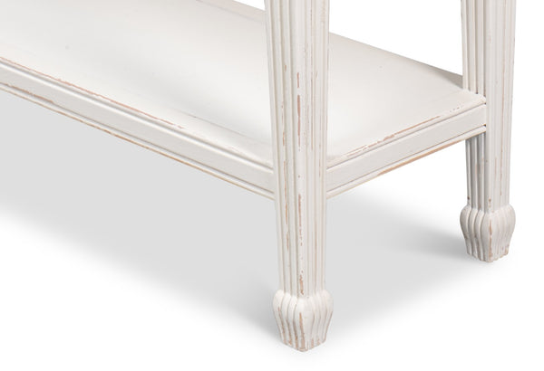 Sarreid Jude Bungalow Console Table - Stylish White Pine & Fir Design For Modern Living Spaces And Decor White  53912