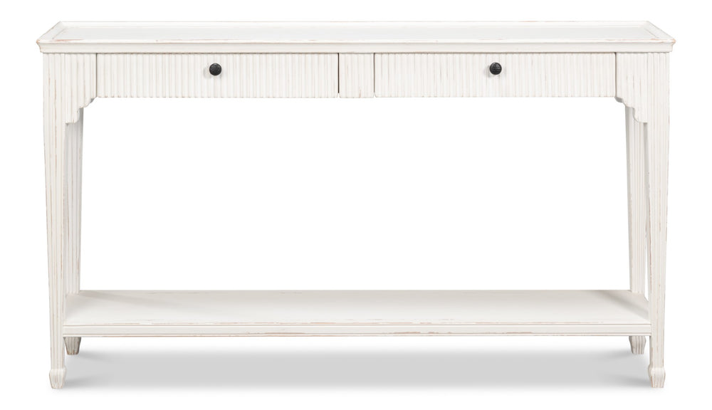 Sarreid Jude Bungalow Console Table - Stylish White Pine & Fir Design For Modern Living Spaces And Decor White  53912