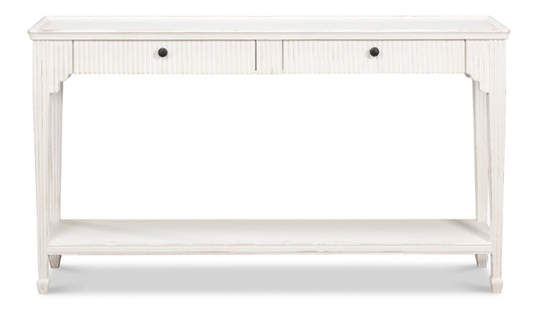 Sarreid Jude Bungalow Console Table - Stylish White Pine & Fir Design For Modern Living Spaces And Decor White  53912
