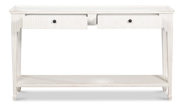 Sarreid Jude Bungalow Console Table - Stylish White Pine & Fir Design For Modern Living Spaces And Decor White  53912