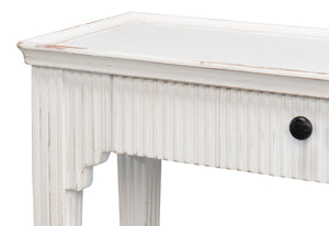 Sarreid Jude Bungalow Console Table - Stylish White Pine & Fir Design For Modern Living Spaces And Decor White  53912