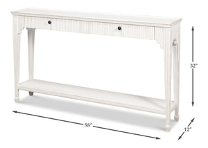 Sarreid Jude Bungalow Console Table - Stylish White Pine & Fir Design For Modern Living Spaces And Decor White  53912