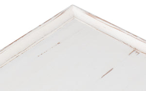 Sarreid Jude Bungalow Side Table - Elegant White Pine & Fir Design For Modern Living Room Decor White  53913