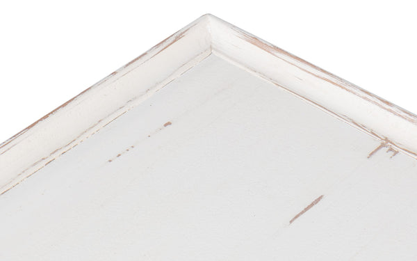 Sarreid Jude Bungalow Side Table - Elegant White Pine & Fir Design For Modern Living Room Decor White  53913