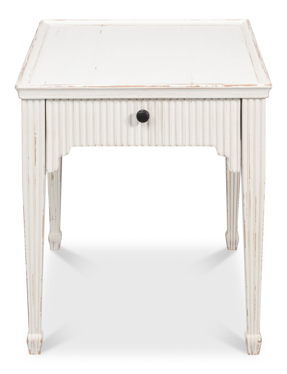 Sarreid Jude Bungalow Side Table - Elegant White Pine & Fir Design For Modern Living Room Decor White  53913