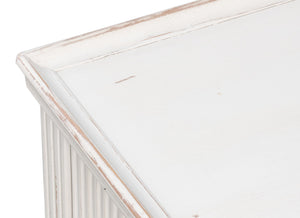 Sarreid Jude Bungalow Side Table - Elegant White Pine & Fir Design For Modern Living Room Decor White  53913