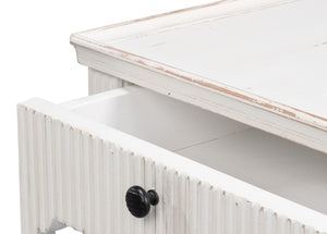 Sarreid Jude Bungalow Side Table - Elegant White Pine & Fir Design For Modern Living Room Decor White  53913