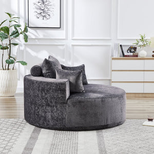 English Elm 55'l Chenille Sleeper Accent Chair Fluffy Cloud Design for Bedroom or Lounge W834P431155