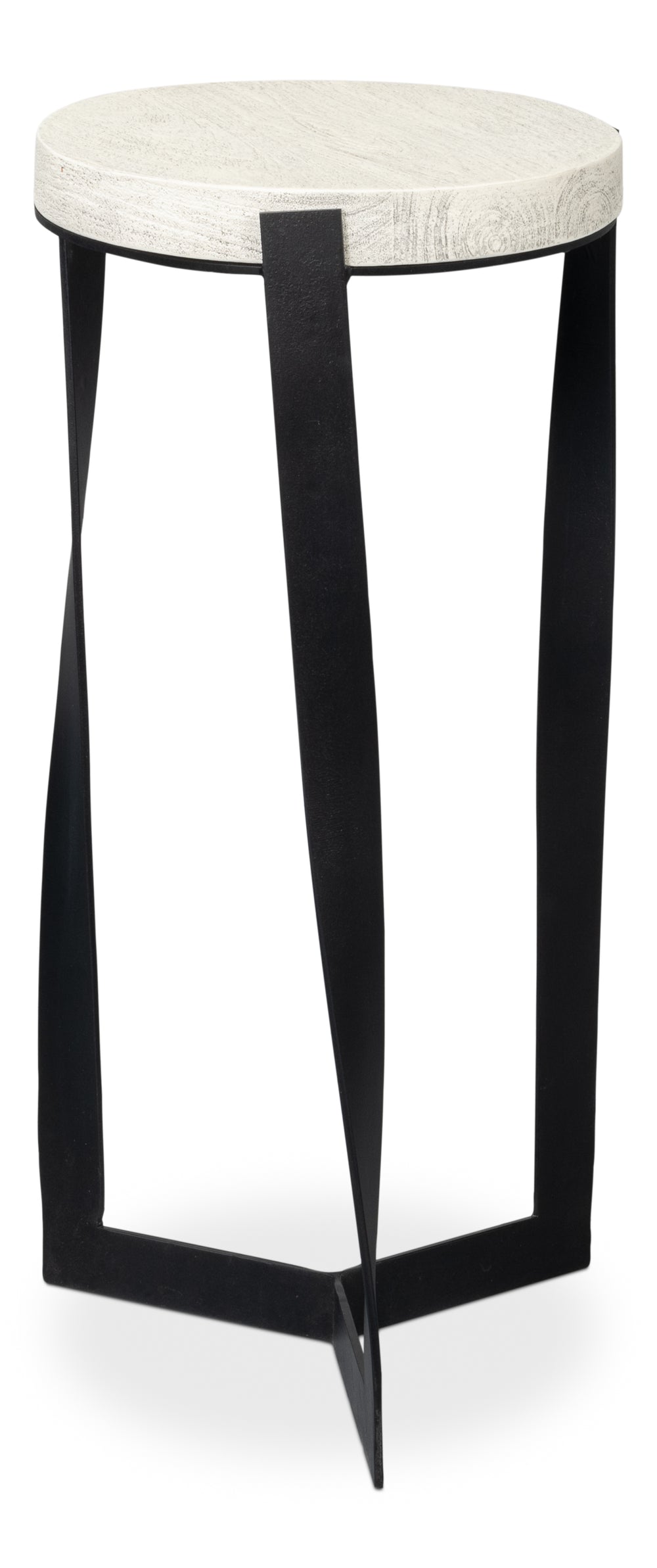 Sarreid Evan End Table - Stylish Mango Wood Design With Durable Metal Base For Modern Home Decor Grey  53920