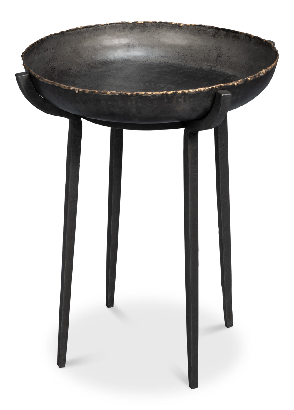 Sarreid Beckham Round End Table - Sleek Black Finish, Modern Metal Design For Stylish Living Room Decor Black  53922