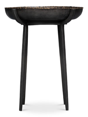 Sarreid Beckham Round End Table - Sleek Black Finish, Modern Metal Design For Stylish Living Room Decor Black  53922