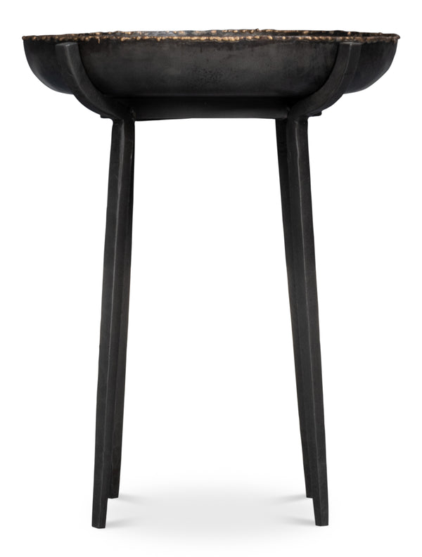 Sarreid Beckham Round End Table - Sleek Black Finish, Modern Metal Design For Stylish Living Room Decor Black  53922