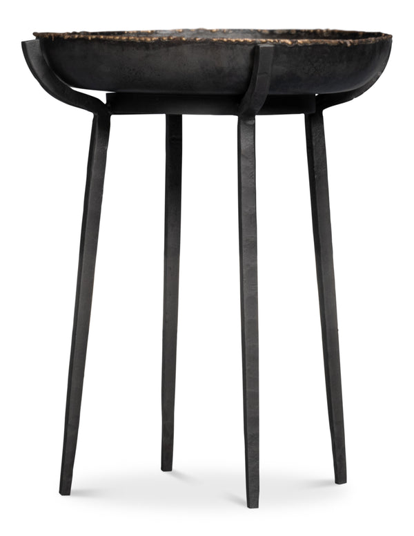 Sarreid Beckham Round End Table - Sleek Black Finish, Modern Metal Design For Stylish Living Room Decor Black  53922