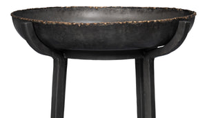 Sarreid Beckham Round End Table - Sleek Black Finish, Modern Metal Design For Stylish Living Room Decor Black  53922
