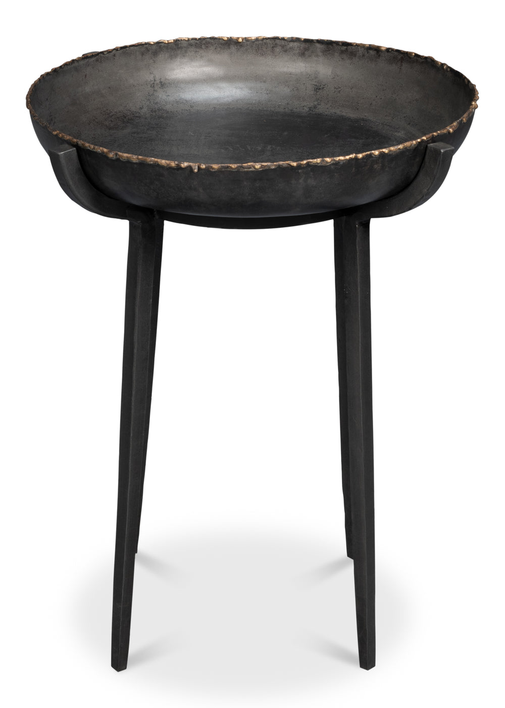 Sarreid Beckham Round End Table - Sleek Black Finish, Modern Metal Design For Stylish Living Room Decor Black  53922