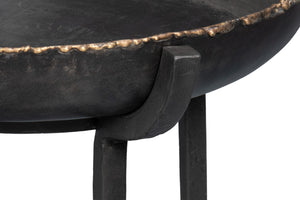 Sarreid Beckham Round End Table - Sleek Black Finish, Modern Metal Design For Stylish Living Room Decor Black  53922