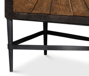 Sarreid Luke 3 Door Sideboard - Stylish Mango Wood With Metal Accents For Modern Home Storage Solutions Brown  53923