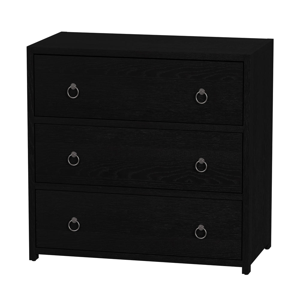 Butler Specialty Butler Lark 34" Rectangular Wood 3-drawer Dresser In Black – Minimalist Elegance For Your Bedroom! Black Acacia Solids,Rubberwood Solids,Mdf,Plywood 5392432-butler