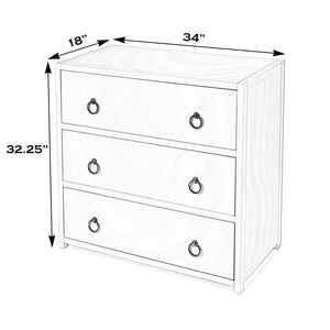 Butler Specialty Butler Lark 34" Rectangular Wood 3-drawer Dresser In Black – Minimalist Elegance For Your Bedroom! Black Acacia Solids,Rubberwood Solids,Mdf,Plywood 5392432-butler