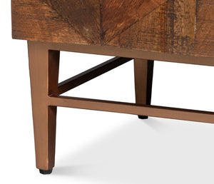 Sarreid Geo 3 Door Sideboard – Stylish Mango Wood & Metal Storage Solution For Modern Living Spaces Brown  53924