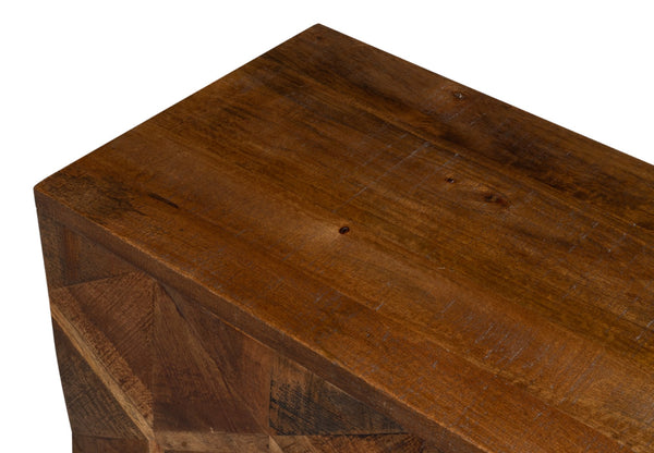 Sarreid Geo 3 Door Sideboard – Stylish Mango Wood & Metal Storage Solution For Modern Living Spaces Brown  53924